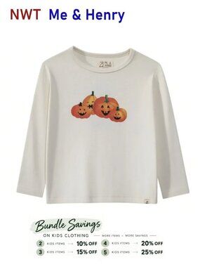 Me & Henry Halloween Pumpkins Long Sleeve Tee Shirt - size 5/6Y